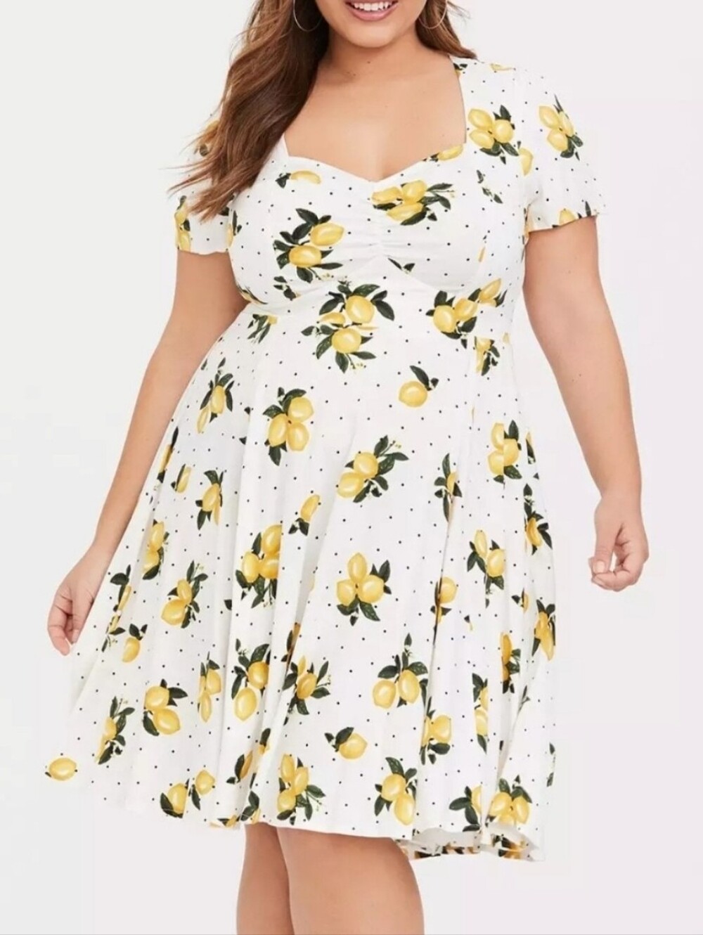 Torrid Lemon Print Fit & Flare Dress